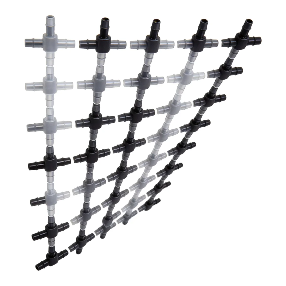 50 Count 1/4 Inch for Drip Line Tee Connector with Barb Ends for Use in 4/7mm ID OD Irrigation Tubing Installations