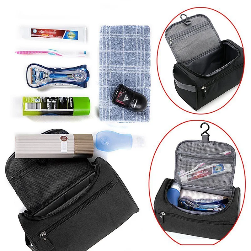 Bolsa de maquillaje impermeable con cremallera para hombre y mujer, estuche de belleza, organizador de aseo, Kits de almacenamiento, bolsa de lavado de viaje