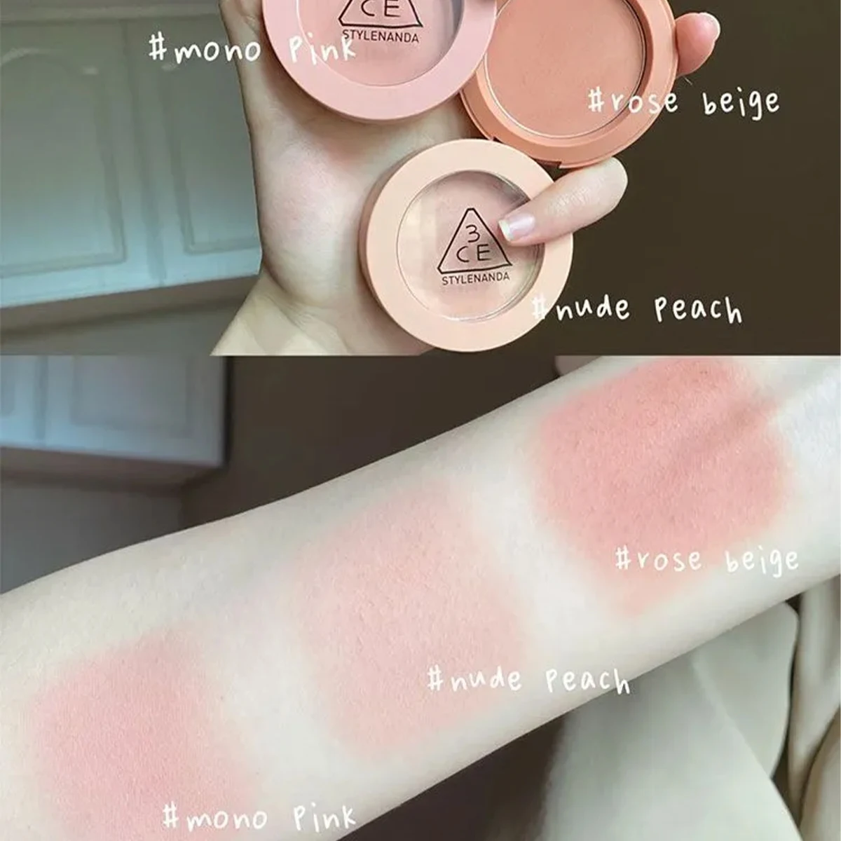 3CE NUOVO Rubino per il viso con ricetta d'umore, polvere fine, layout di colore naturale, illuminazione del complesione, applicazione rapida, K-Beauty, trucco coreano