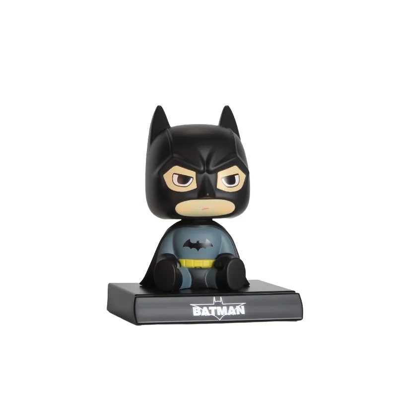 獣王国バットマンスパイダーマンアニメ漫画モデリングフィギュア創造的人格クールな車ボブルヘッド飾りおもちゃ男の子のため