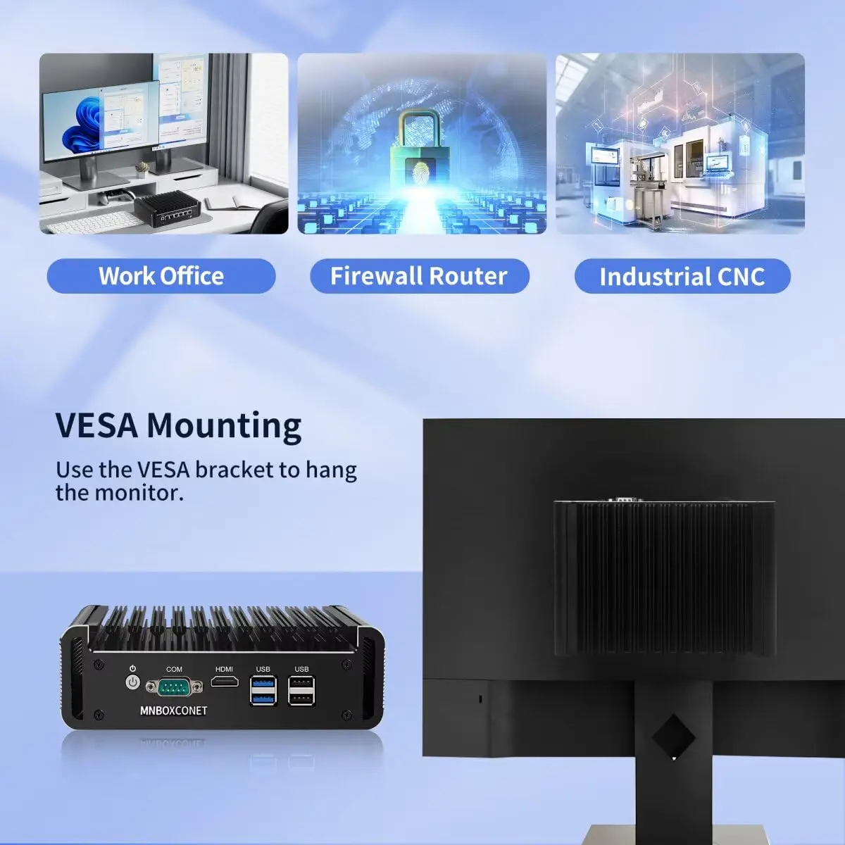 MNBOXCONET Mini PC Core i5-1135G7 Quad Core Firewall Fanless, Micro Apparecchio Industriale Hardware Computer 6 x 2.5GbE I226-V LAN