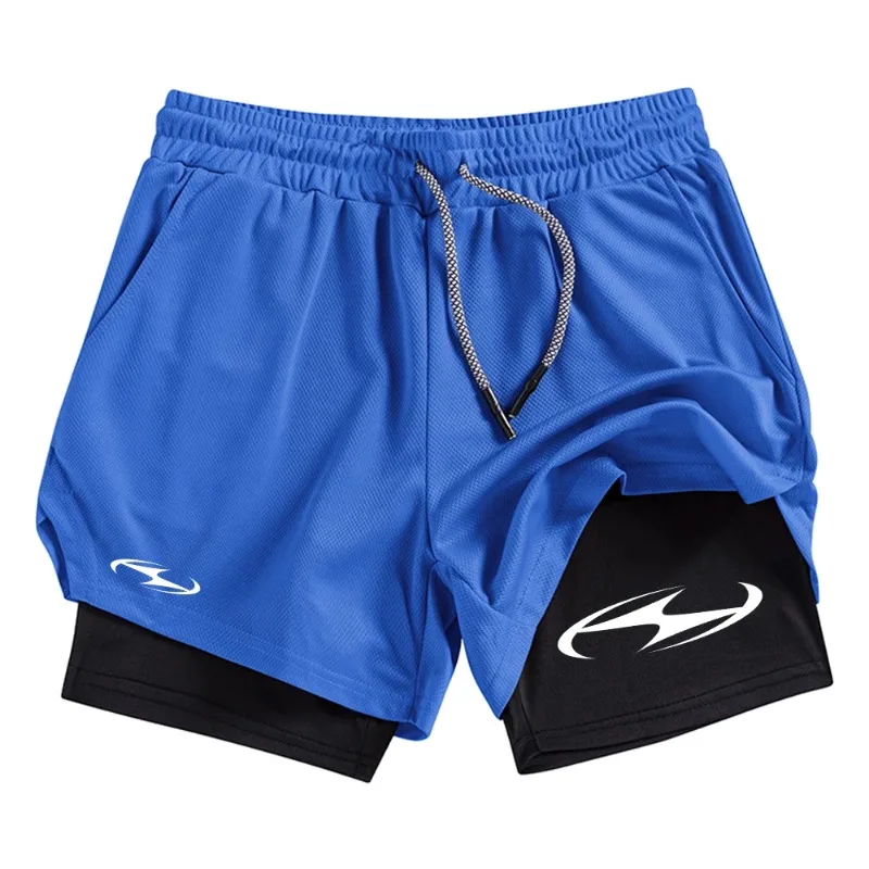 Drawstring Adjustable Beach Running Men's Fashion Double Layer Quick Drying Fitness Shorts Breathable 2-in-1 Multi-functional