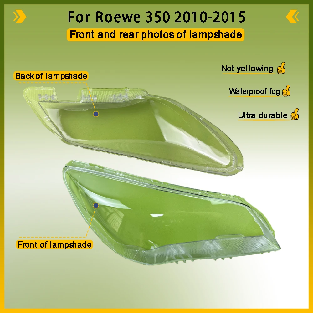 For Roewe 350 2010 2011 2012 2013 2014 2015 Car Headlamp Cover Lens Headlight Shell Plexiglass Lamp Shade Transparent Lampshade