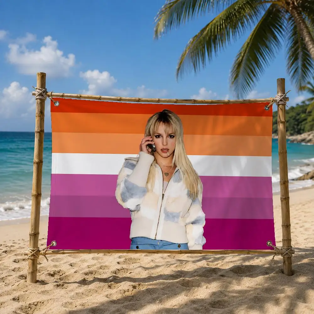 Britney Spears Pop Icon Flags Room Bedroom Home Outdoor Wall Hanging Concert Printed Background Decoration Art Banne
