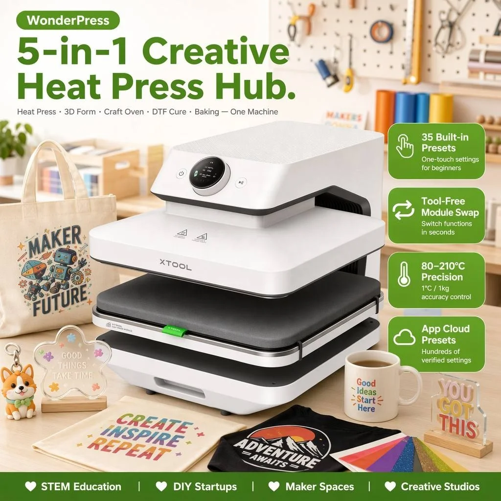 XTool WonderPress Modular Creative Machine For Acrylic Craft Clay Curing Small Business And STEM Education