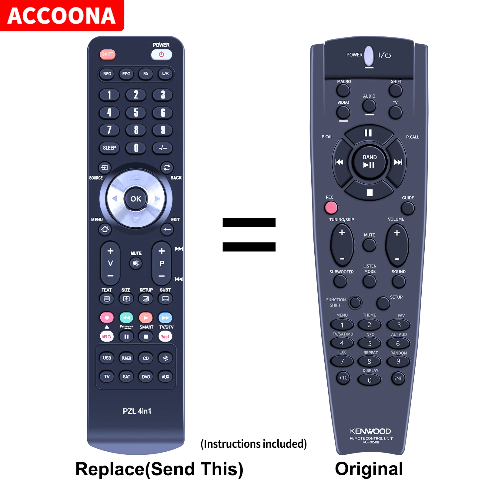 جديد لكينوود RC-R0507 RC-R0805 استقبال الصوت التحكم عن بعد VR-209