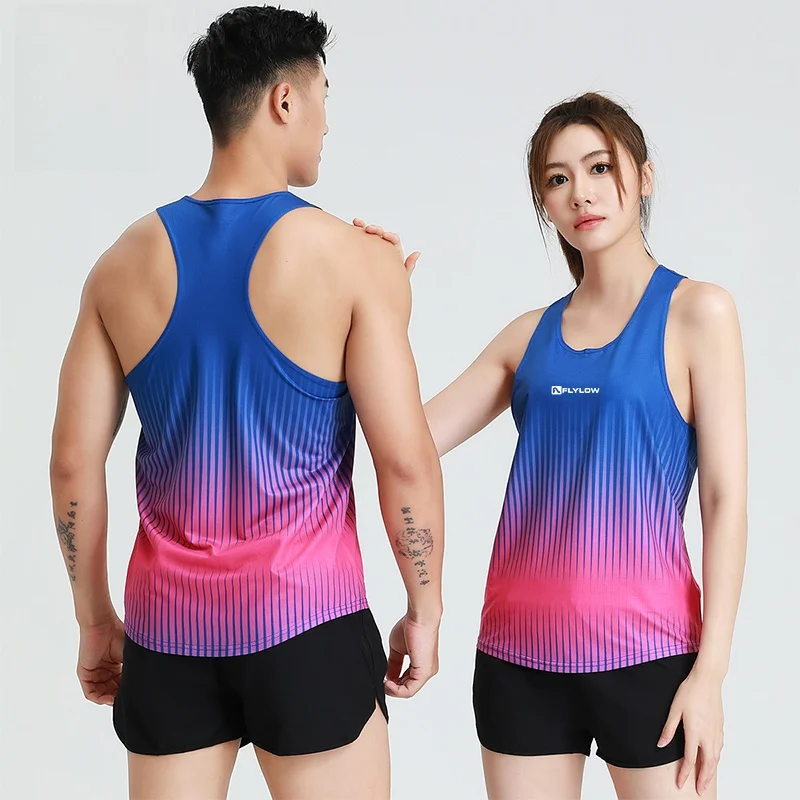 

FLYLOW Summer Marathon Sports Running Fitn Couple Vest Мужская и женская быстросохнущая дышащая футболка