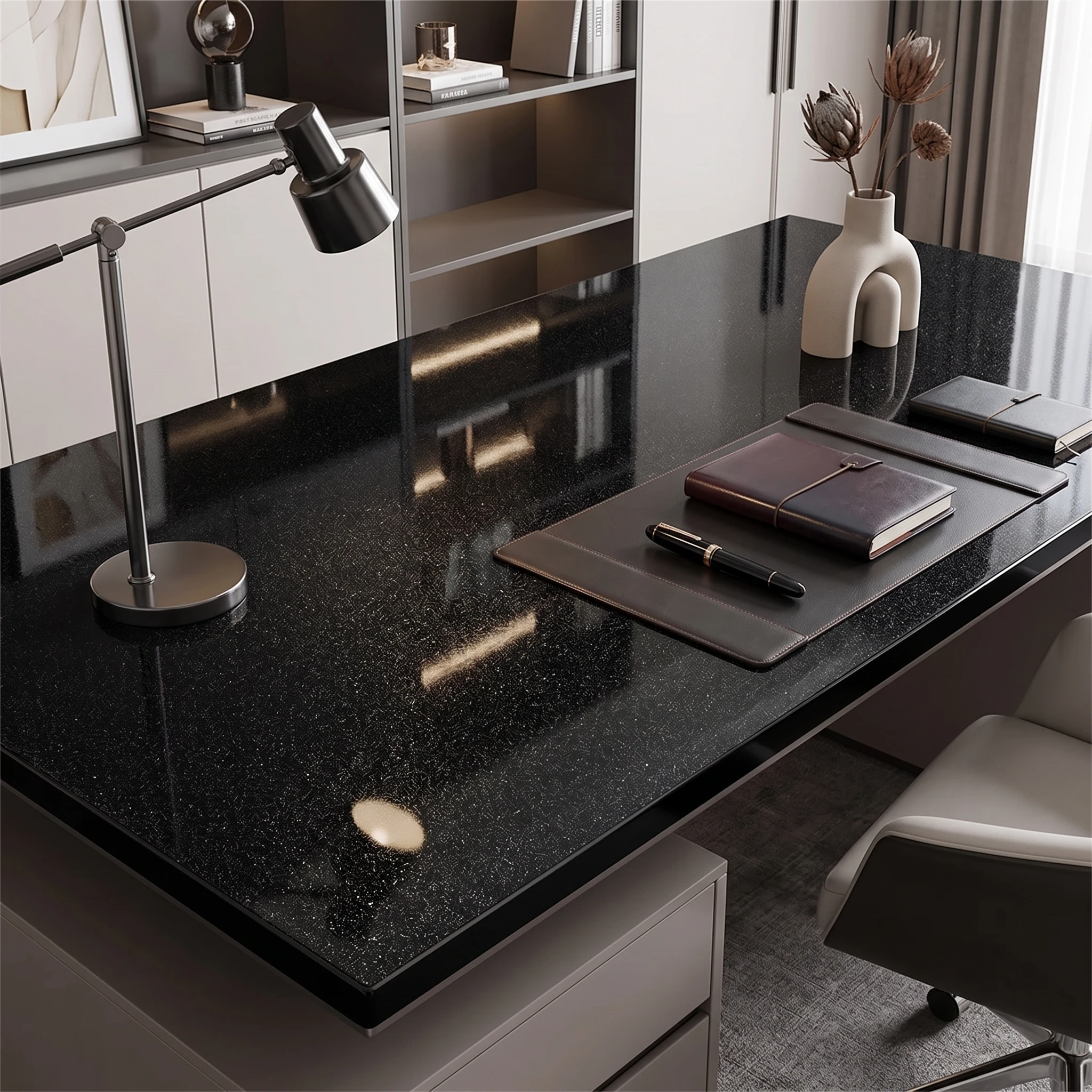55cm DIY Vinyl Pearl Film Self-Adhesive Waterproof Wallpaper Black High Gloss Kitchen Wall Stickers for Room Furniture Decor