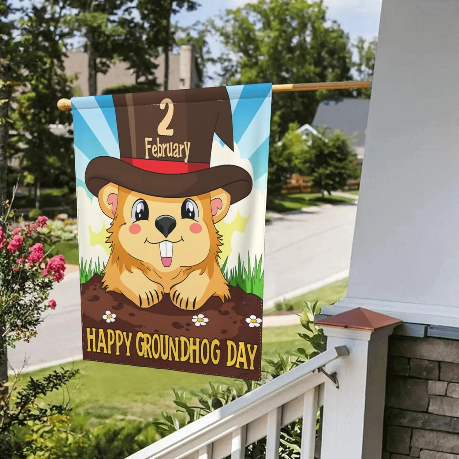 Happy Groundhog Day Flag 28