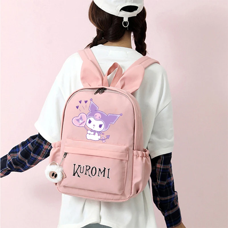 Anime Sanrio Kuromi Backpack for Girl Boy Teen Student Children Rucksack Women Casual School Bag Kid Birthday Gift Toy Mochilas