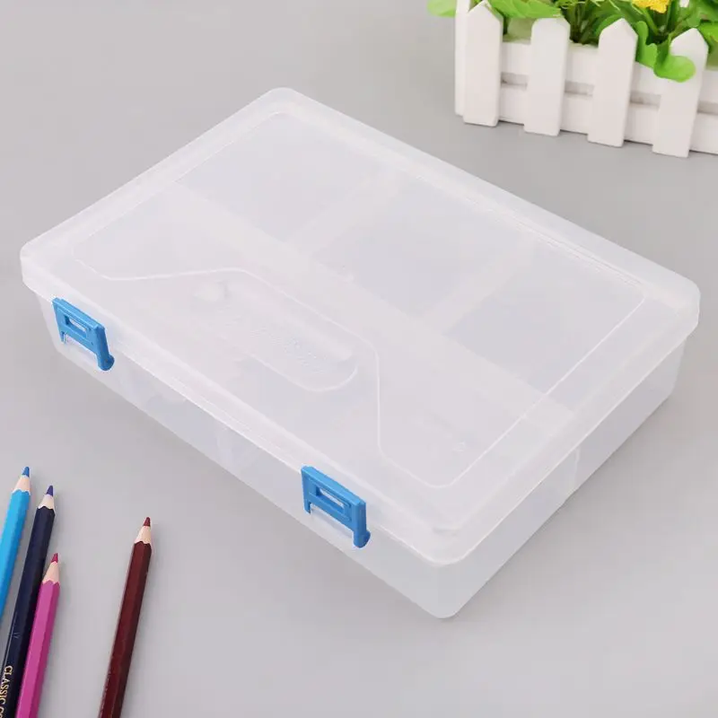 

Double Layer Pencil for Case Transparent Plastic Pen Storage Box Stationery Scho