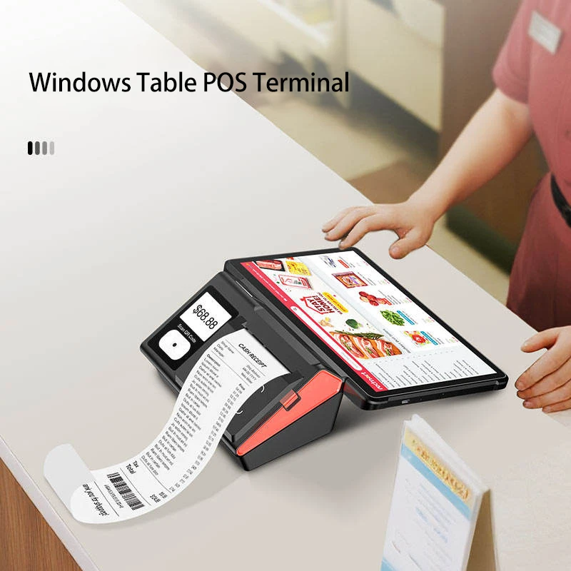 محطة Windows 11 POS مدمجة مقاس 11 بوصة، Intel N95 CPU 8G+128G Inbuilt، طابعة حرارية 80 مم POS، ماسح ضوئي ثنائي الأبعاد، شاشة 2.4 بوصة الثانية #6
