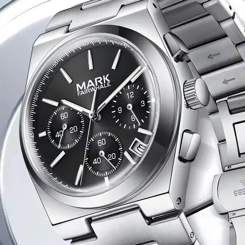 2024 Luxury Fashion Watch Men Mark Fairwhale Classic Multifunction teel Quartz Watch Waterproof Business Wristwatch Dropshipping