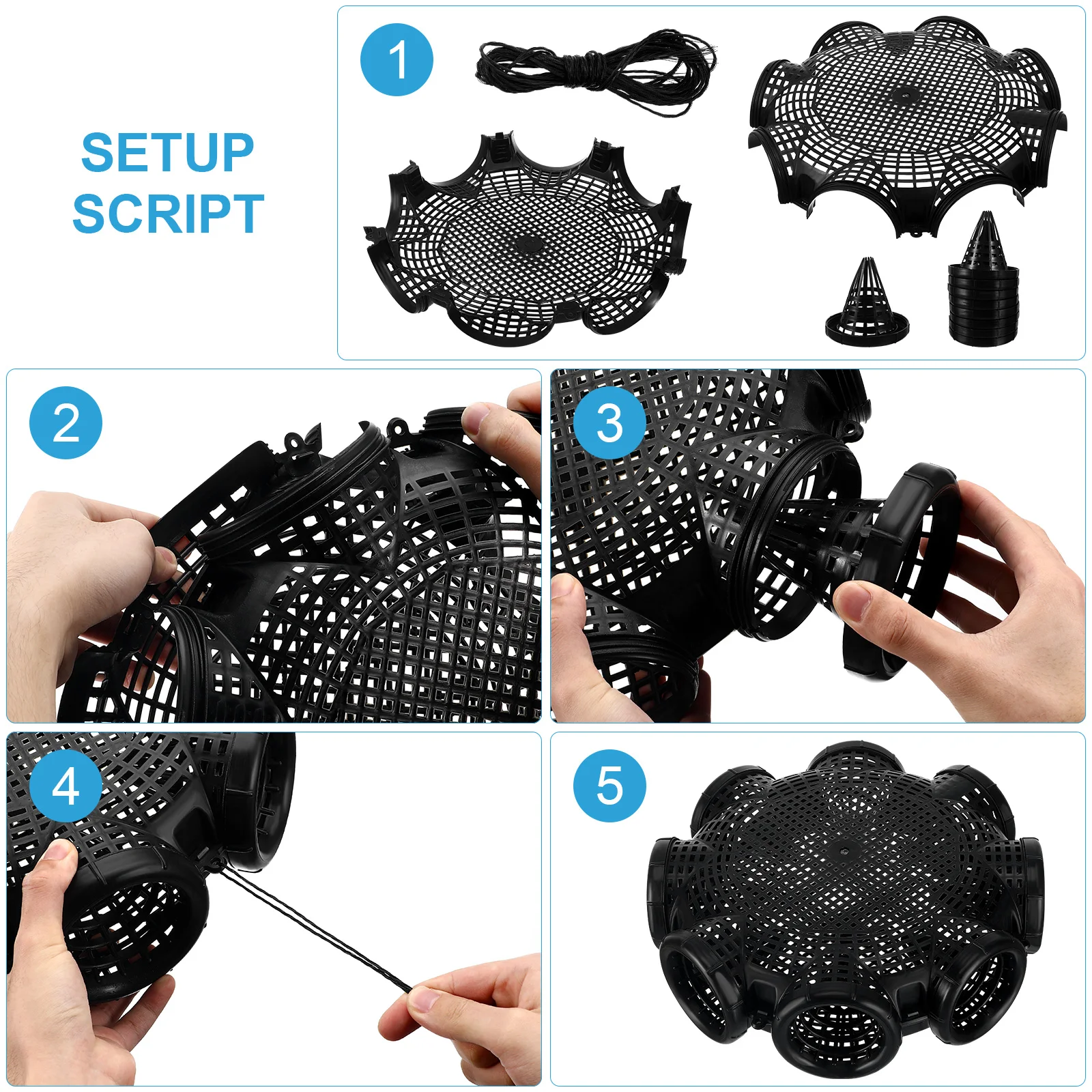 

1pc Handmade Eel Basket Portable Fishing Trap Shrimp Crab Lobster Fish Breathable Lightweight Durable Outdoor Reusable Seafood