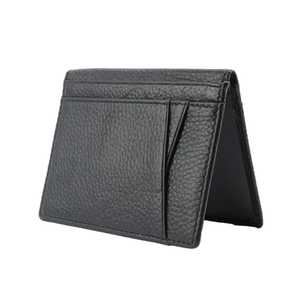 Soft Bag Bifold Purse with 8 Card Slots for Driver License Credit Card Holders Super Slim Genuine Leather Men Wallet