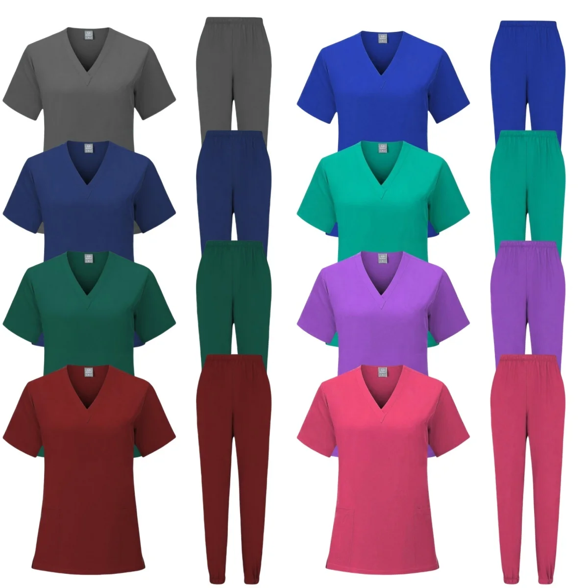 Factory Price Cheap Hospital Sets Phary Medical Many Color Doctor Nurse Scrubs Top Pants Set Uniform Spa