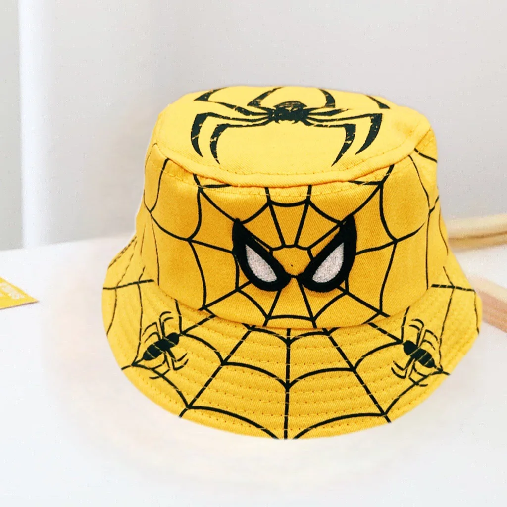 Disney Spiderman Boy Spiderman Fisherman Hat Baby Basin hat Children\'s hat Cartoon children\'s sun hat Holiday gift