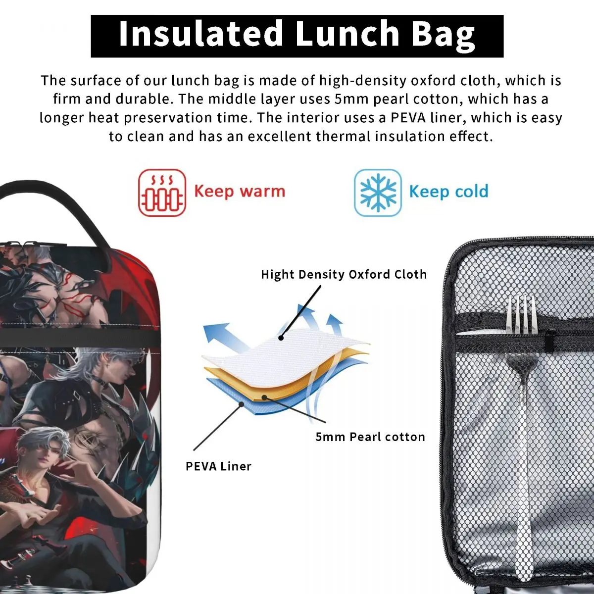 Sylus Love And Space Lunchtasche Game Love And Deepspace Tragbare Lunchbox für Kinder, Schule, Kühltasche, Thermo-Tragetasche, Handtaschen