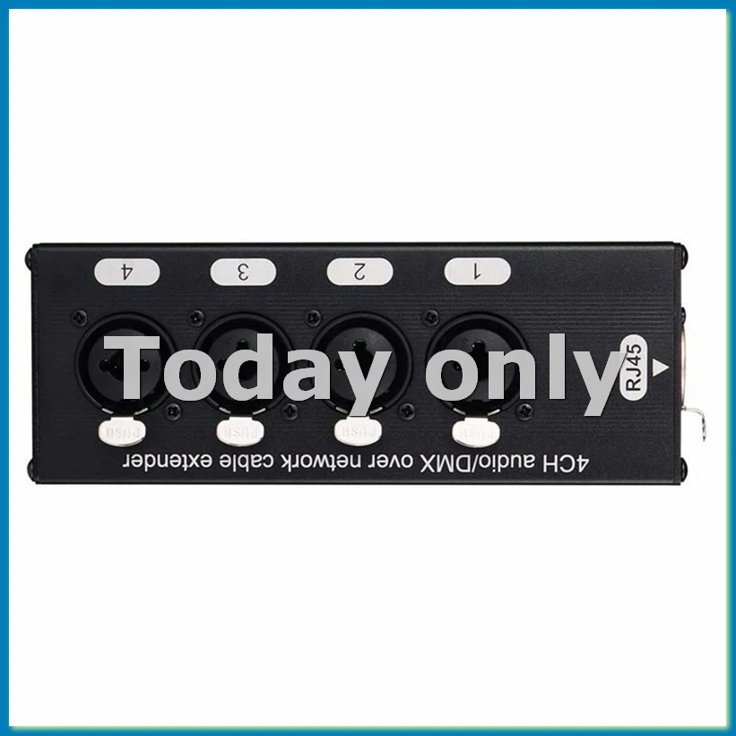 4-Channel Audio/ over Network Cable Extender 3-Pin XLR Audio and DMX512 Network Signal Extender Female-ABHG