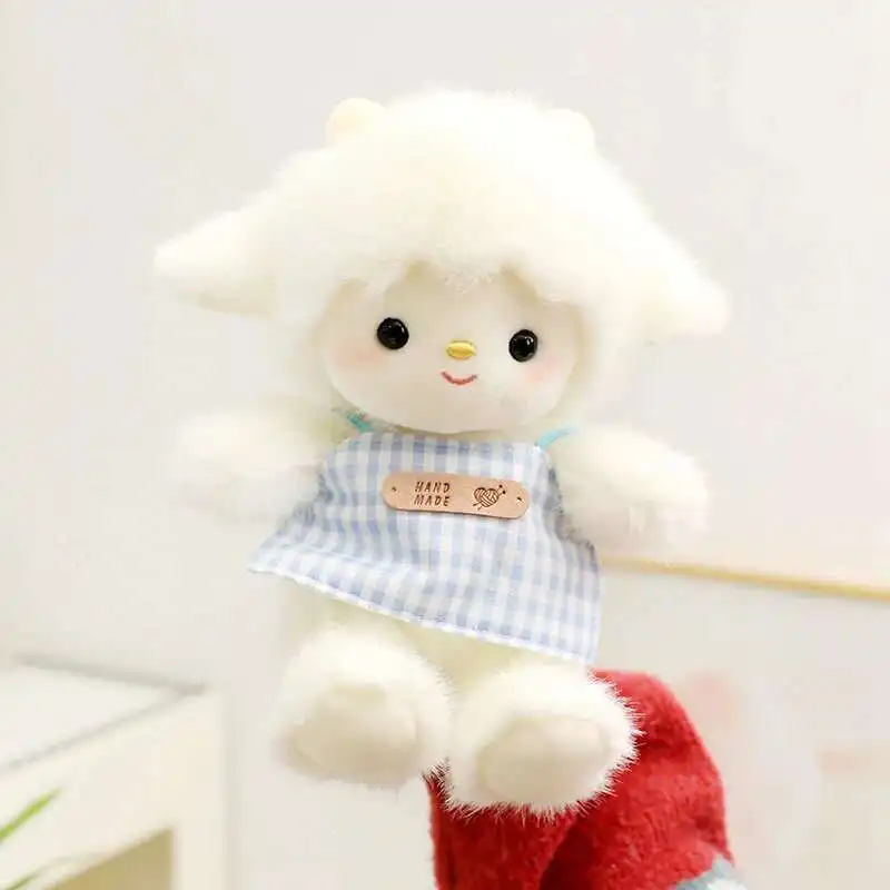 Creative Gift 2-in-1 Cute Sheep in a Mug Plush Bag Strawberry Blueberry Cake Cup Plushies with Sheep Soft Doll Kawaii Lamb Toy