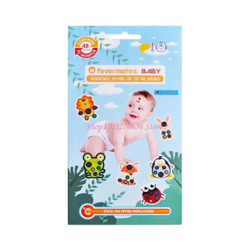 

R6FD Cartoon Stick-On Fever Stickers Accurate Forehead Fever Patch