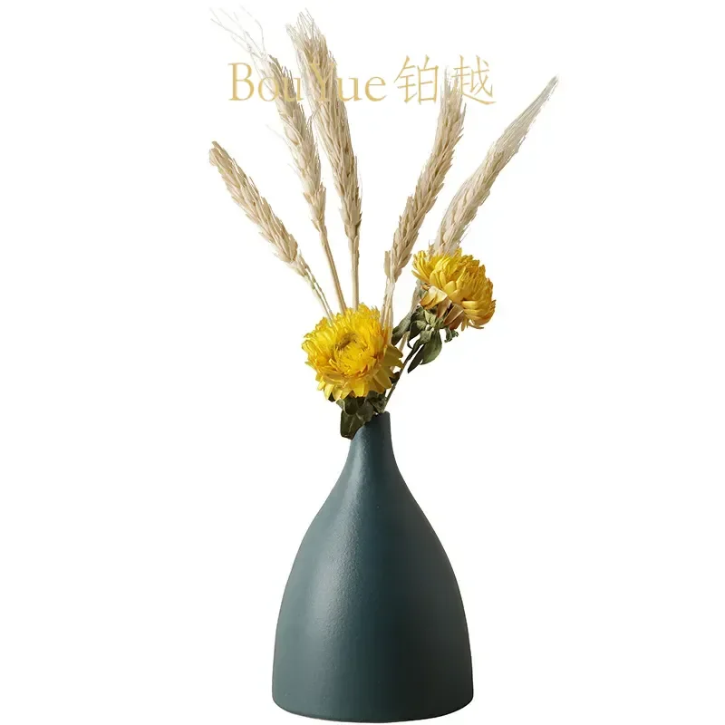 Jingdezhen Ceramic Small Vase Creative Home Decor Living Room Desktop Flower Arrangement Ornament Modern Minimalist Style