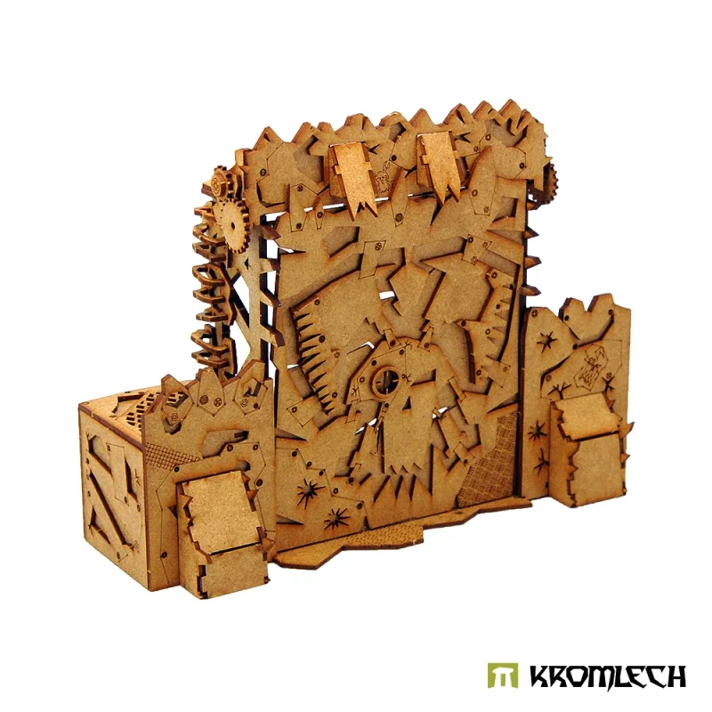 ORKS TERRAIN, ORC STRONGHOLD GATE, miniatures de paysages de jeu de guerre, figurine, scénique, bases, RPG, TRPG, Pathfinder, Infinity, Gamemat