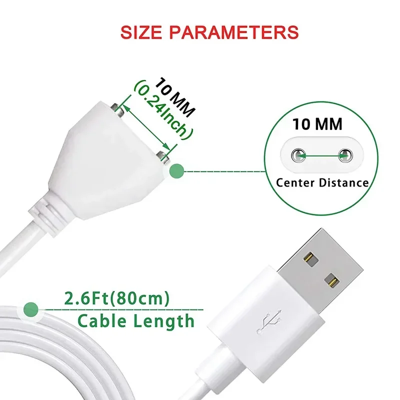 New Magnetic USB DC Charger Cable Replacement Charging Cord-(10MM-0.39Inch/8MM-0.31In）