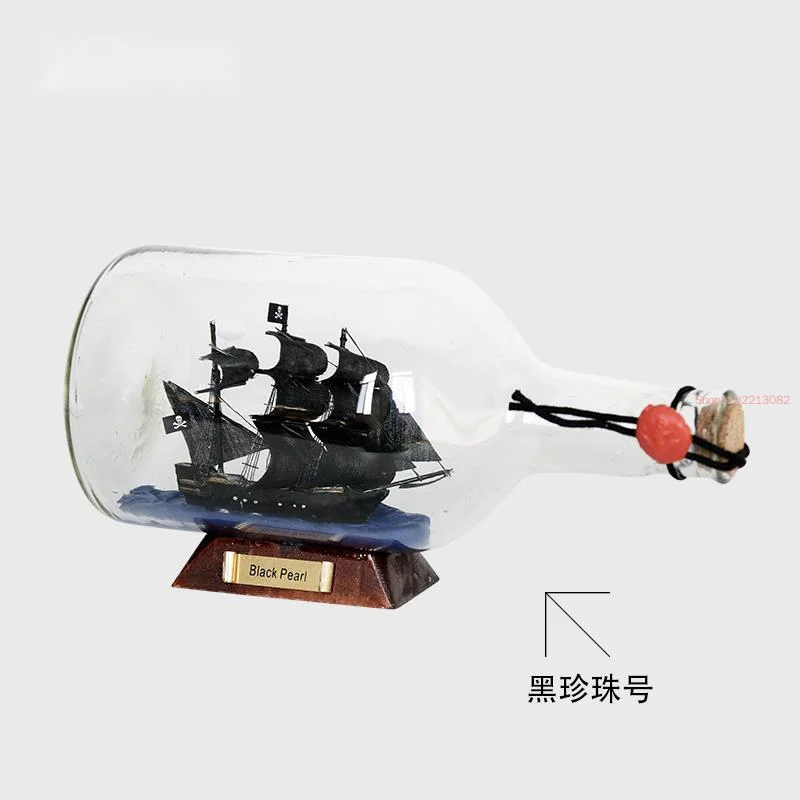 Black Pearl Pirates Of The Boat Ship In The Bottle Boat In The Glass Drifting Bottle Creative Crafts Home Office Decor