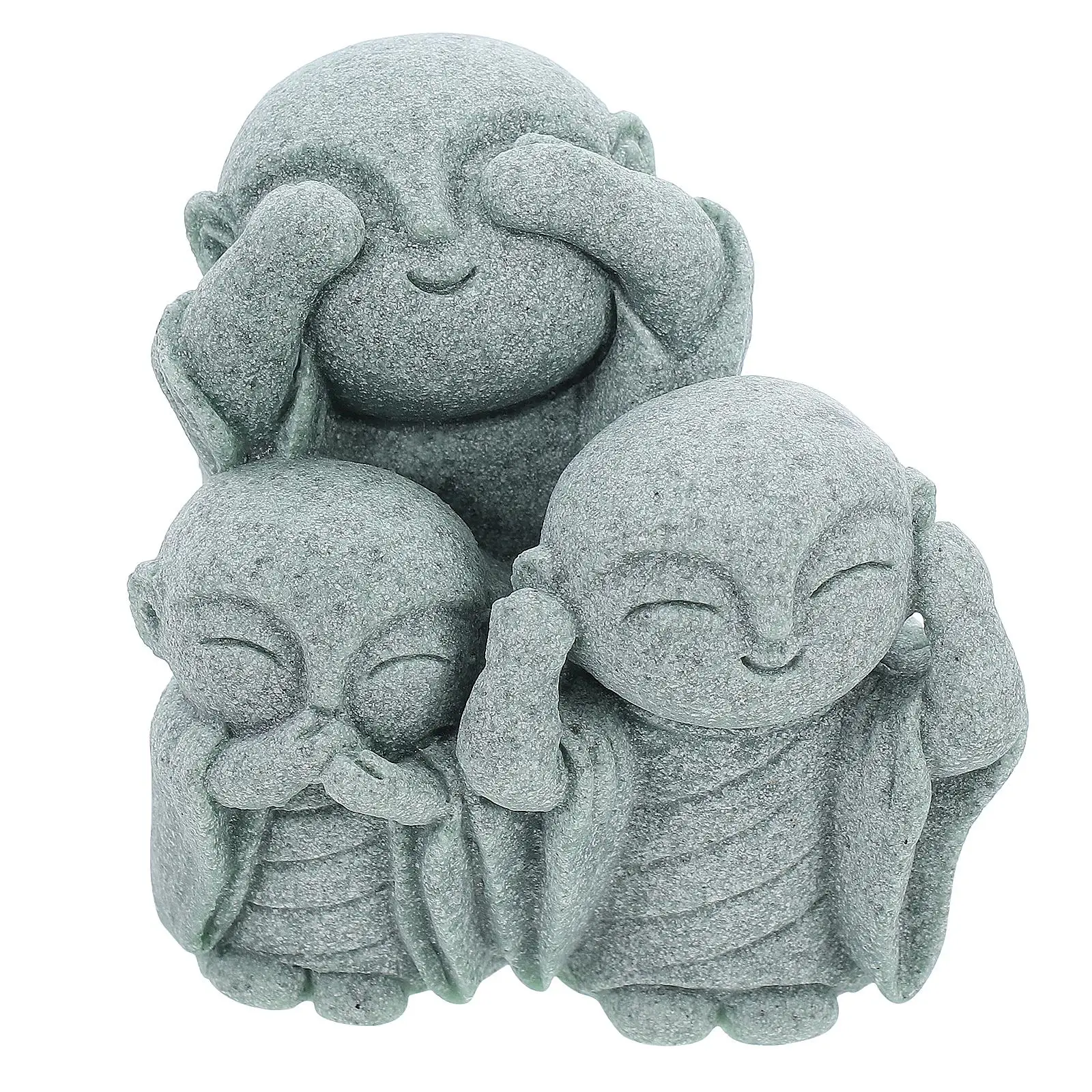 

Japanese Monk Aromatherapy Decoration Durable Grey Statues Fish Tank Aquarium Zen Garden Ornaments Home Office Bonsai