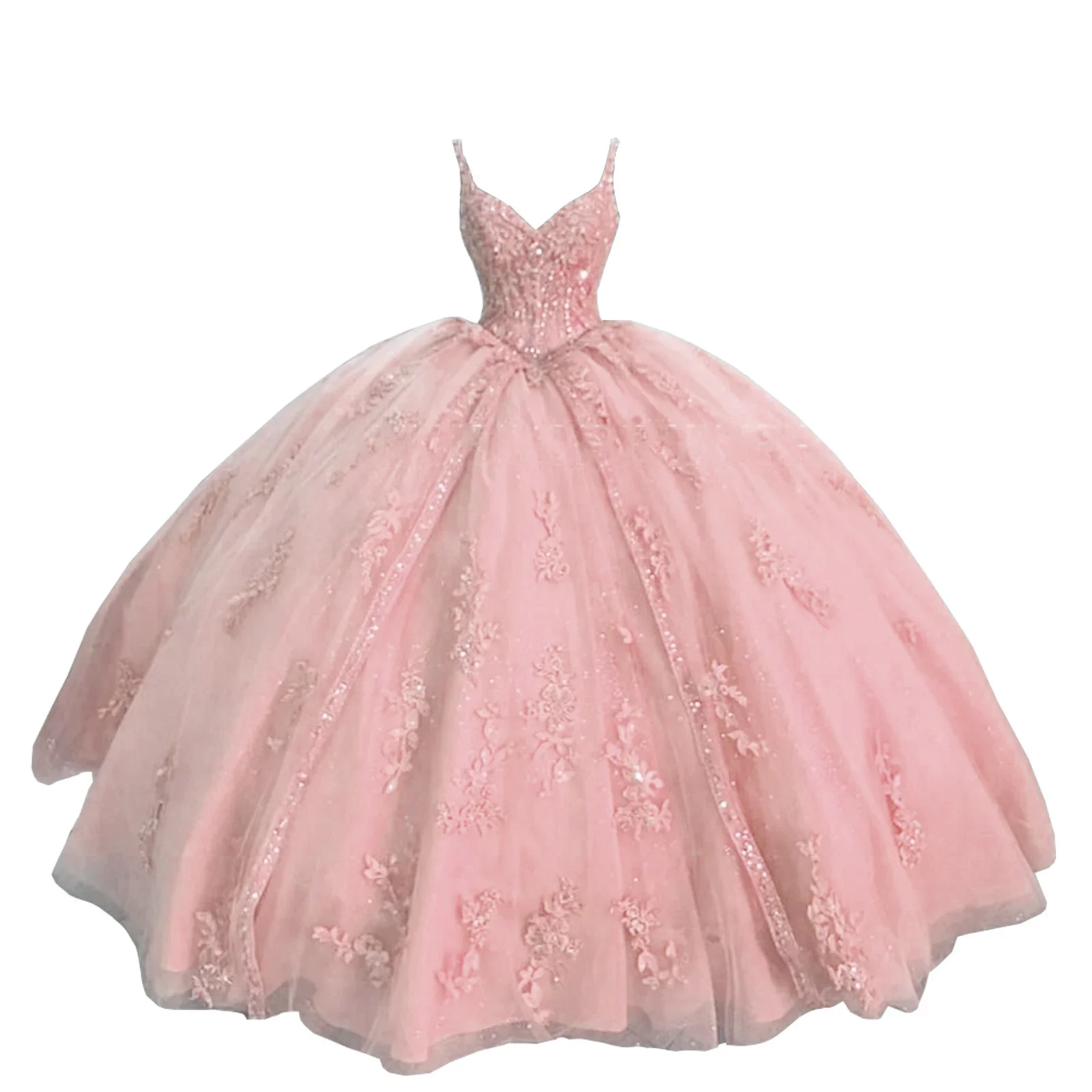Women's Sweetheart Quinceanera Dresses Ball Gown Spaghetti Straps Applique Sweet 16 Dresses for Teens image 5