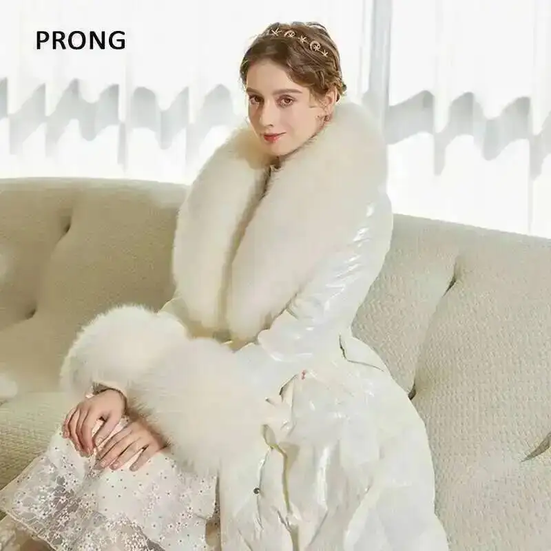 100% Real Fox Fur Collar Winter Coat Jacket Fur Scarf Suit Fluffy Fur Shawl Fur Cuff Set Luxury Furry Fur Shawls Wraps Scarves