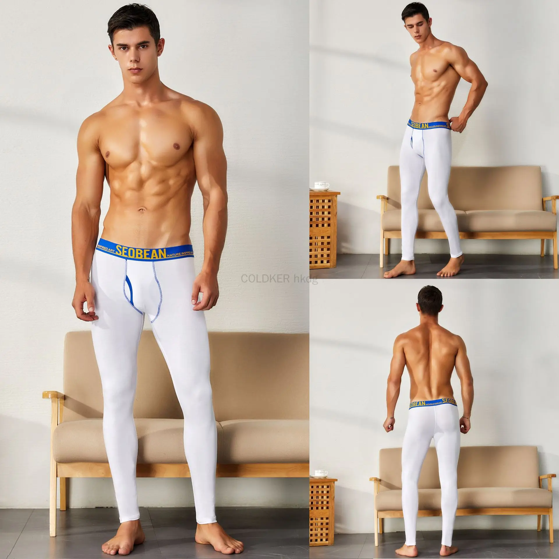 SEOBEAN Men Long Johns Thermal Underwear Bottoms Winter Warm Long Pants Male Soft Elastic Leggings Comfortable Men's Underwears