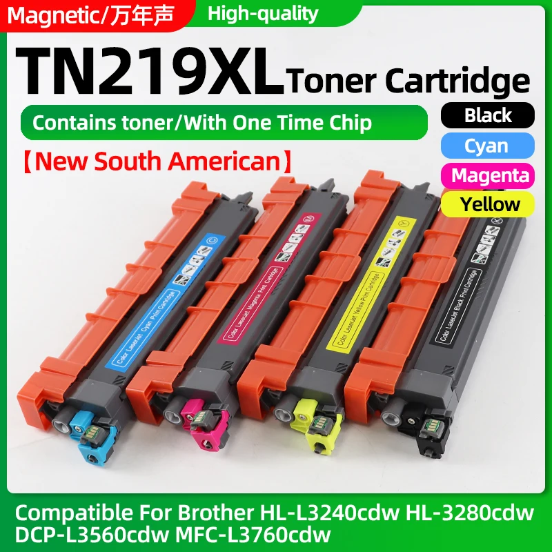 TN219 TN219XL Toner Cartridge Compatible for Brother HL-L3240cdw HL-3280cdw  DCP-L3560cdw MFC-L3760cdw Printer 4 Colors-BK/C/M/Y