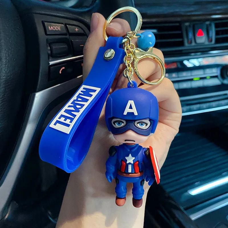 Super Heroes Captain America Spiderman Iron Man Hulk Thor KeyChain Key Ring Pendant For Bags Backpacks Kids Toy Children Gift