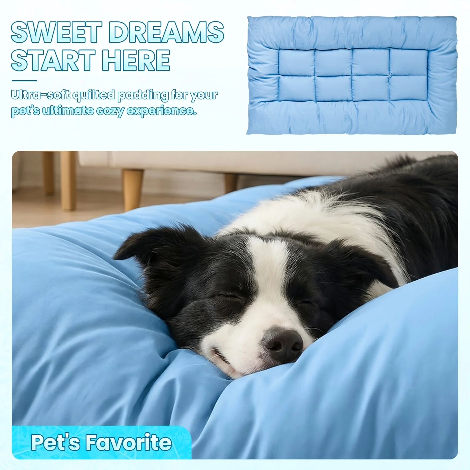 Extra-Large Summer Cooling Mat Dog Sofa Bed | Ultra-Soft, 8 Compartments, Extra-Large Plush Dog Sofa Bed | Super Soft, view 5