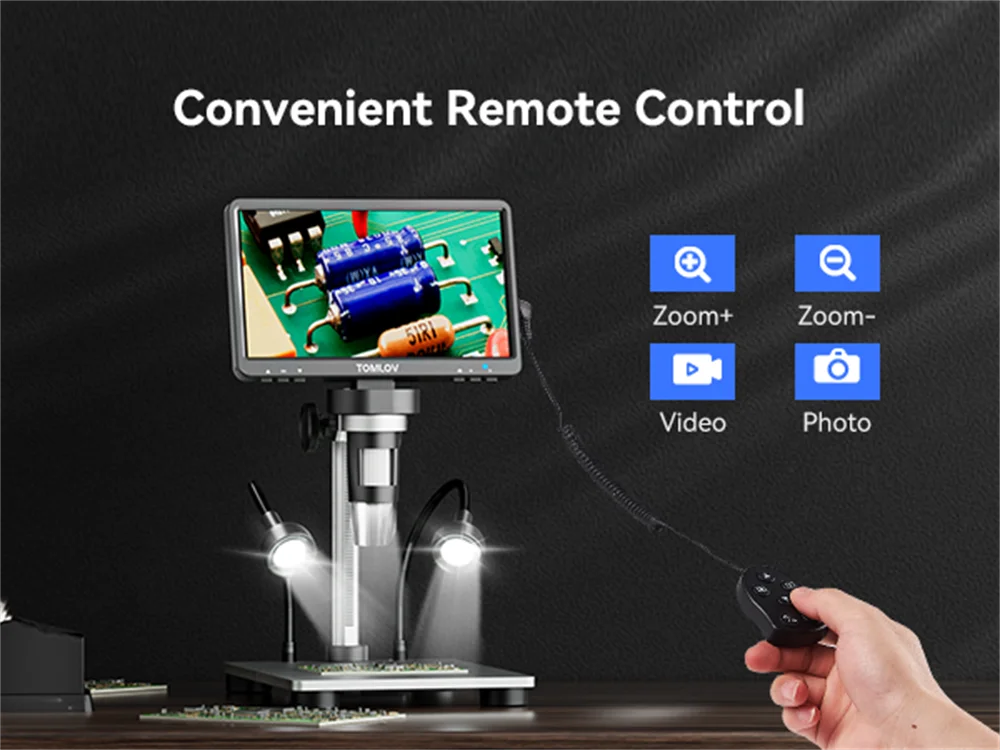 Imagem -04 - Tomlov Microscópio Digital Usb Dm9 1200x 1080p Lcd Microscópio de Vídeo para Adulto Eletrônico Solda pc Vista Moeda Lupa