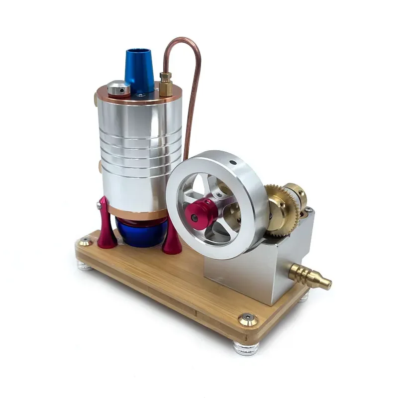 K007 Vertical Steam Engine Set Precision Cylinder and Heated Boiler Model Metal Toy