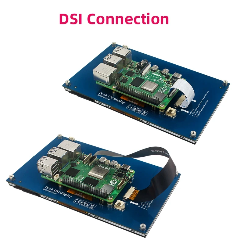 Imagem -06 - Raspberry pi Tela Sensível ao Toque Dsi Tela Ips 800x480 Lcd Cabo Mipi Csi Monitor Padrão Toque Capacitivo para Rpi Pi5 7