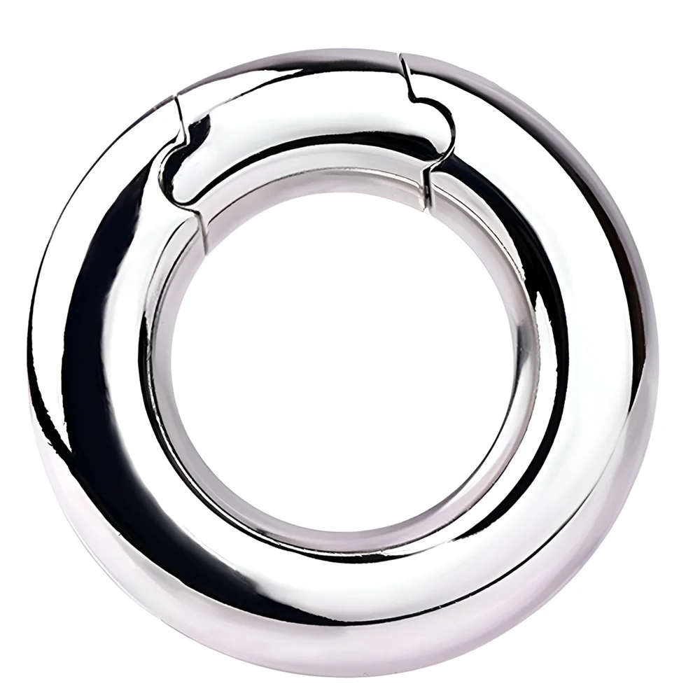 LEZEE Metal Semen Lock Rings Scrotum Stretcher Heavy Metal Testicle Weight Bearing Ring Delay Ejaculation Penis Exerciser BDSM - view 5