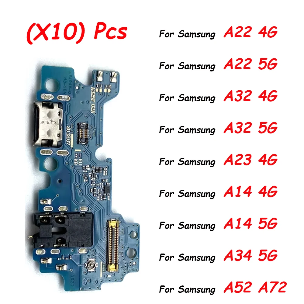 

10 шт., для Samsung A22 4G 32 4G A14 A13 5G A34 A33 5G зарядный порт гибкий кабель USB док-станция замена быстрой зарядки