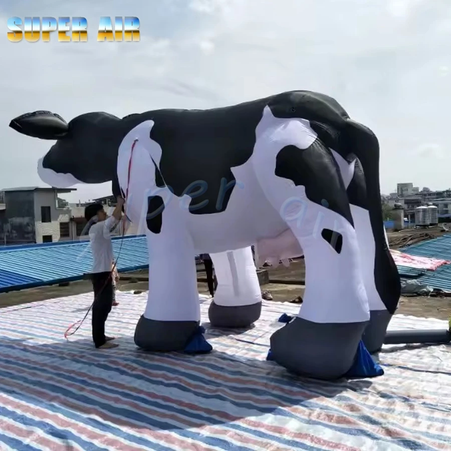 So beautiful giant animal model inflatable dairy cow with blower for backyard decoration