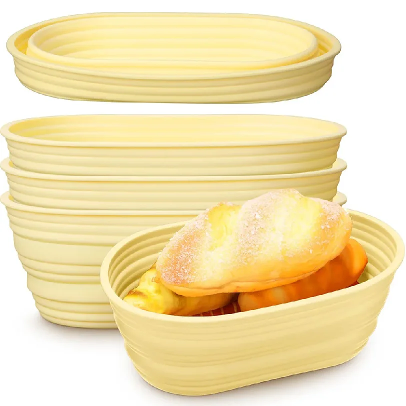 

Silicone Bread Proofing Basket 9 Inch Banneton Proofing Bowls Foldable Sourdough Bread Baking Basket Bread Baking Supplies Tools
