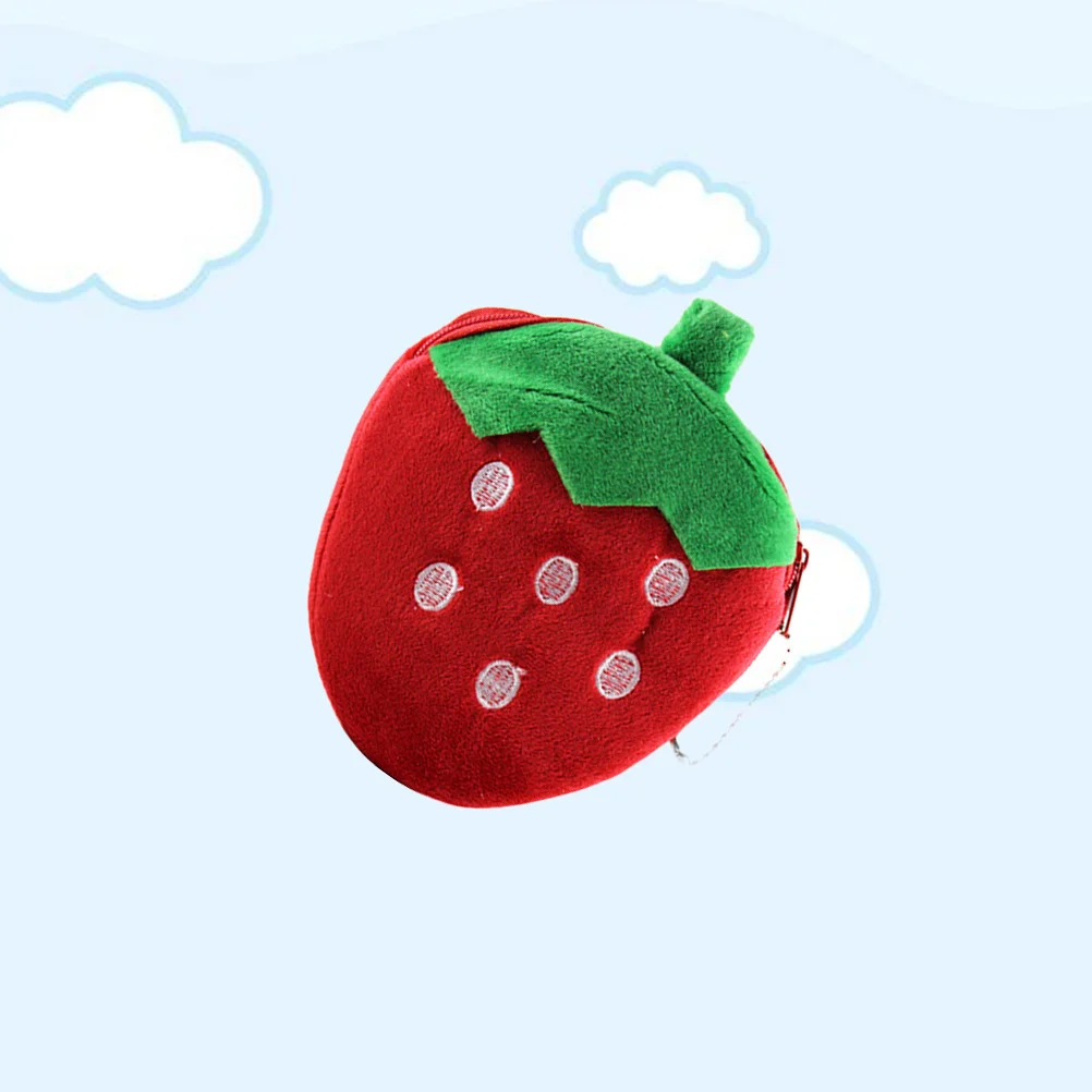 

Red Strawberry Purse Mini Pouch For Change Keys Fruit Coin Purse Cash Small Wallet Fruit Daily Use School Work Shopping