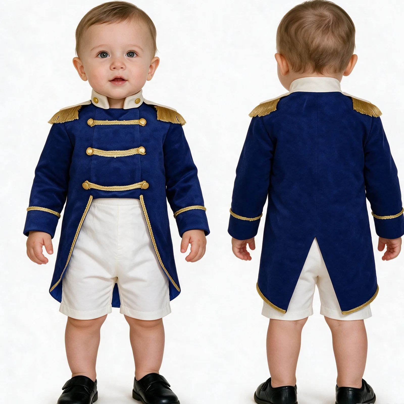 Baby Jungen Langarm Fransen Samt Königlicher Prinz Jacke Frack Halloween König Ritter Adel Kostüm Fotografie Oberbekleidung