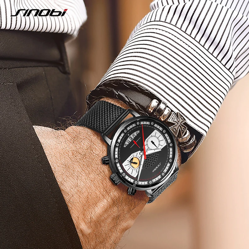 Sinobi Man Fashion Casual Watch Creative Chronograph Male Clock Sports Quartz Wrist Watches Original Owl Design erkek kol saati