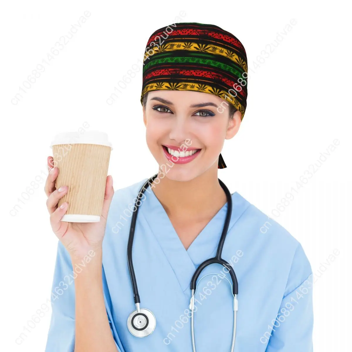 Wholesale Rastafarian Leaves Reggae Hat Cleaning Working Cap Beauty Salon Nursing Cap Male Surgical Hat Scrub Caps
