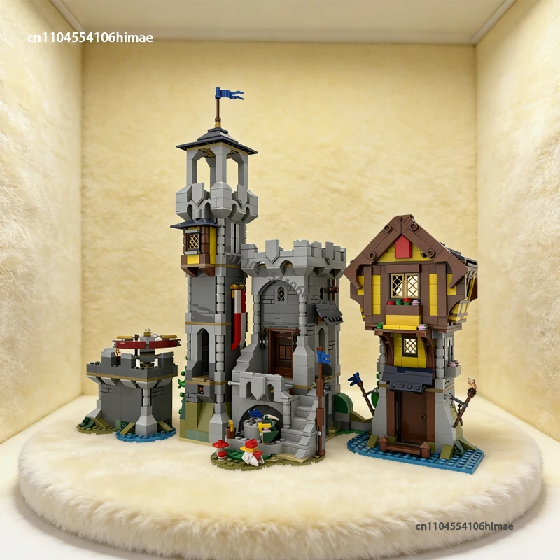 1401Pcs MOC Medieval Castle Kestrel Keep Modular Building Blocks DIY Customize House Assembly Model Bricks Creative Toy Gift