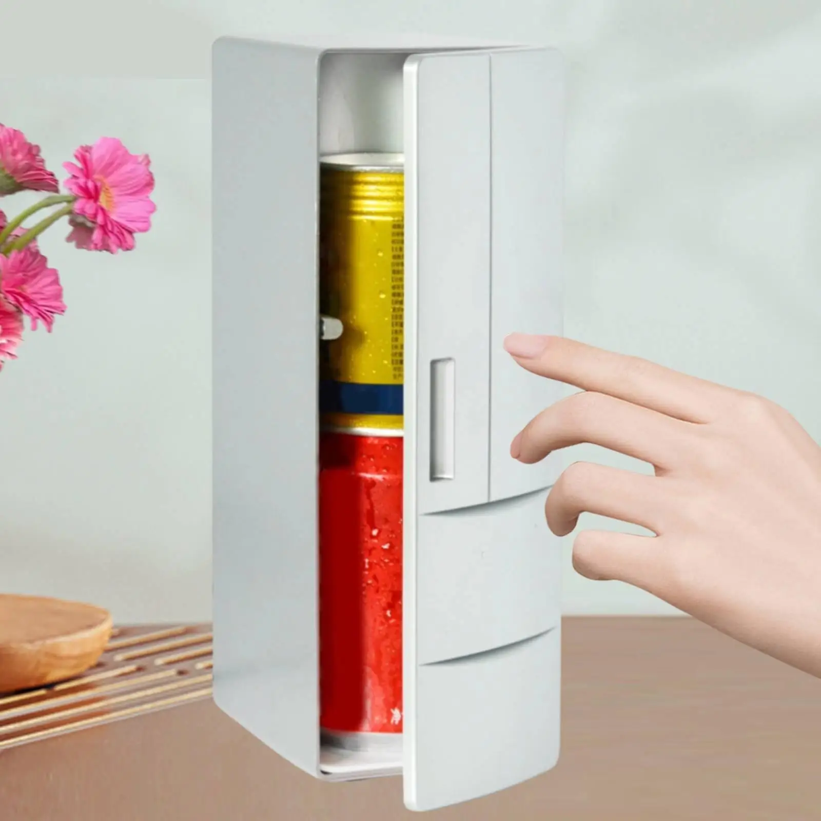USB Mini Fridge Versatile Drink Can Cooler Warmer for Dorm Bedroom Makeup