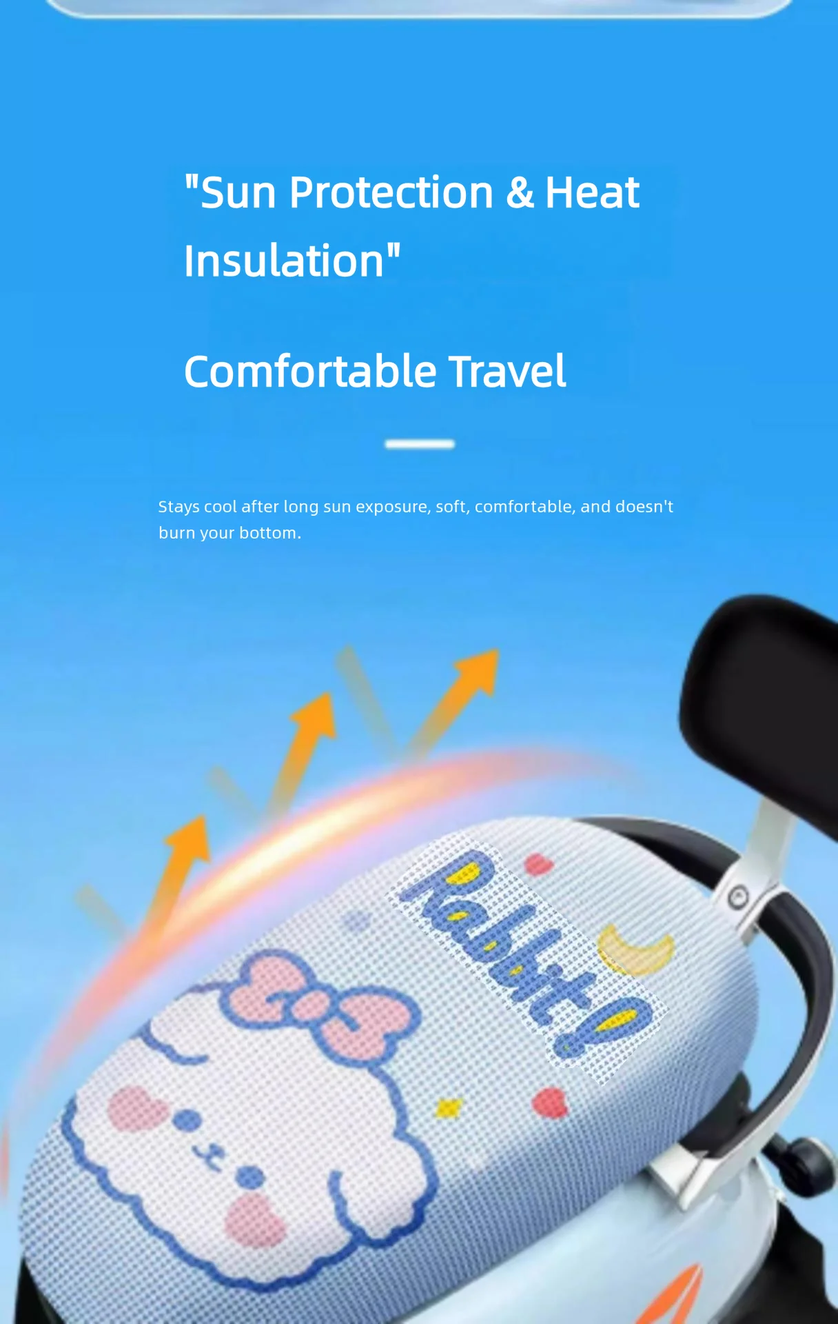 Cartoon Motorcycle Breathable Seat Cover Pad Anti-Slip Cushion Mesh Net Pressure Relief Protector Universal Motorcycle Air Seat